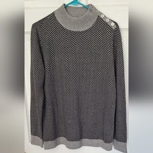 Calvin Klein Knit Sweater Gray And Black Size Large New